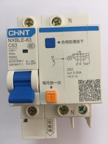 Atomat chống giật CHINT 1P+N 63 A